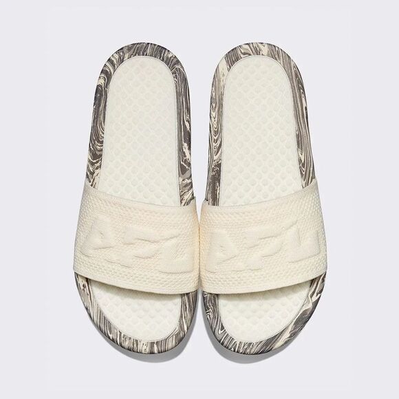 APL Women's Big Logo TechLoom Slide Sandals, Vegan, Silver Marble, Size 7‎ NWT - Picture 13 of 17